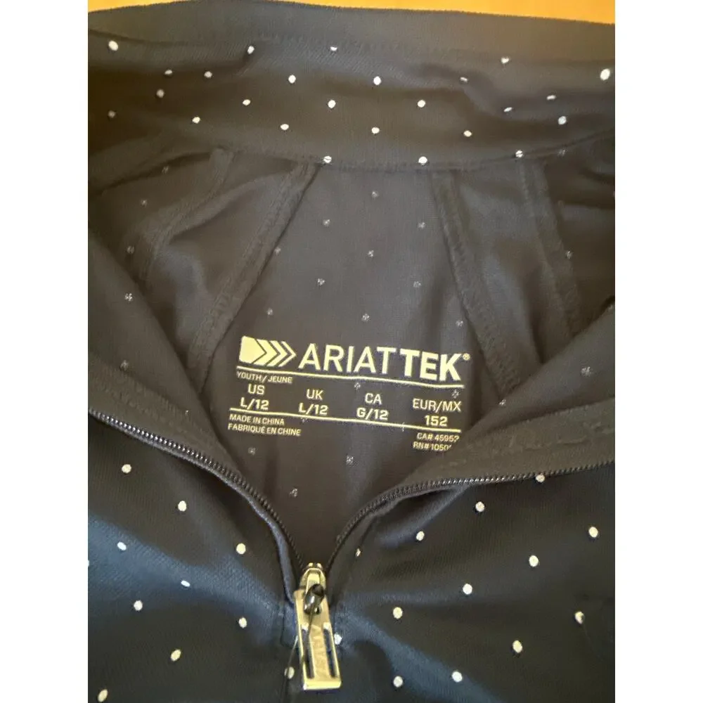 Ariat Ariatek Youth Sunstopper 3.0 Baselayer Equestrian Large 12 Navy Dot NWT